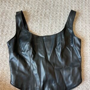 Abercrombie & Fitch Black Leather Top